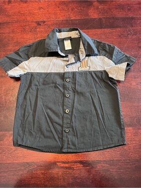 Harley-Davidson Black and Gray Short Sleeve Button-Down Shirt